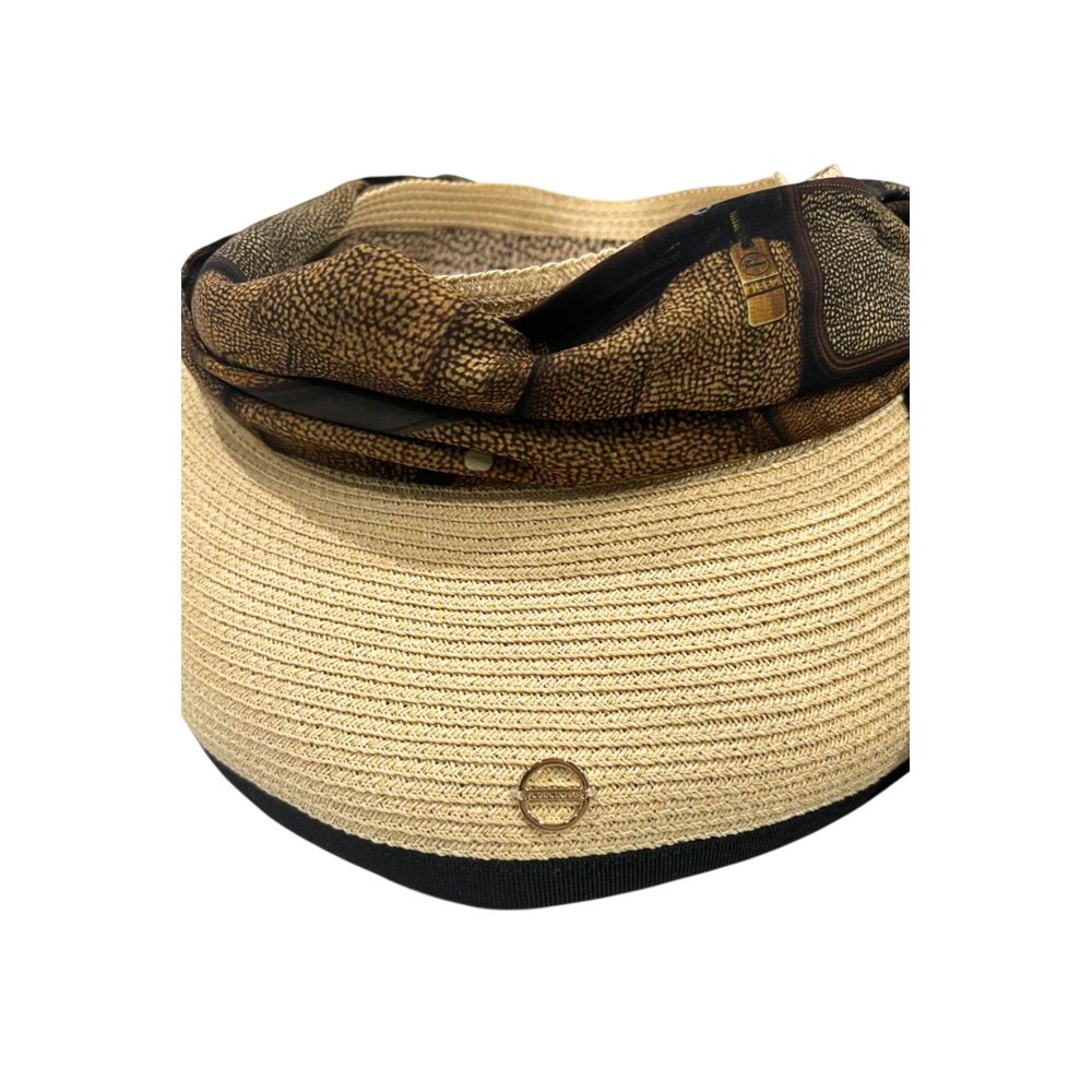 Borbonese Beige Papier Women Hat With Scarf - Luxe Nova