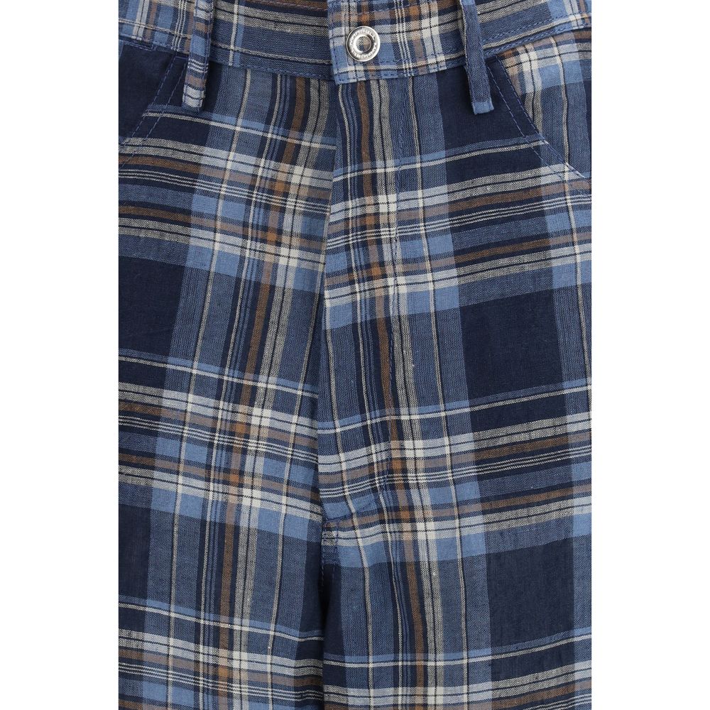 MARBELL Blue Linen Casual Pants - Luxe Nova
