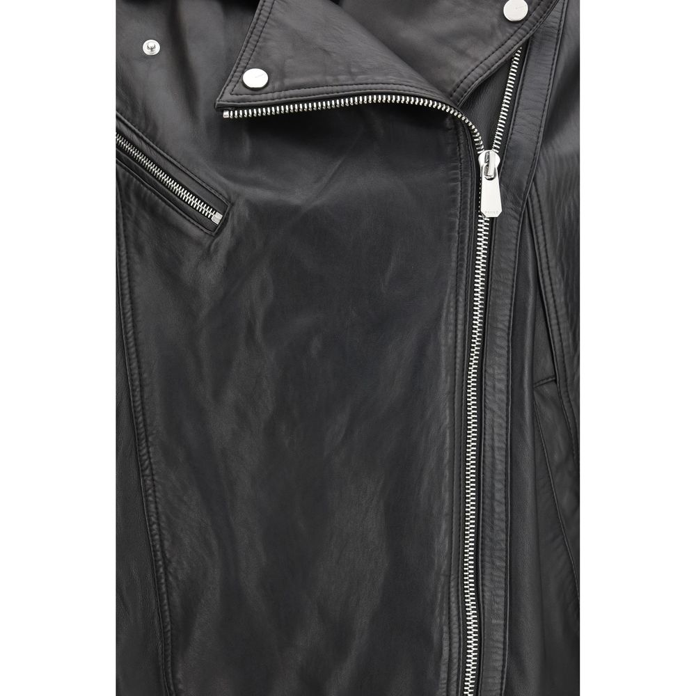 PINKO Black Leather Jacket - Luxe Nova