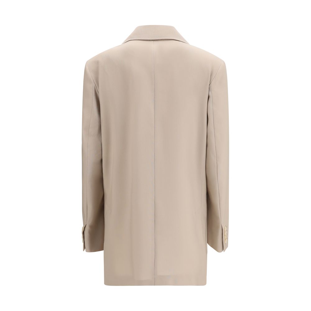 Max Mara Beige Fleece Wool Blazer - Luxe Nova