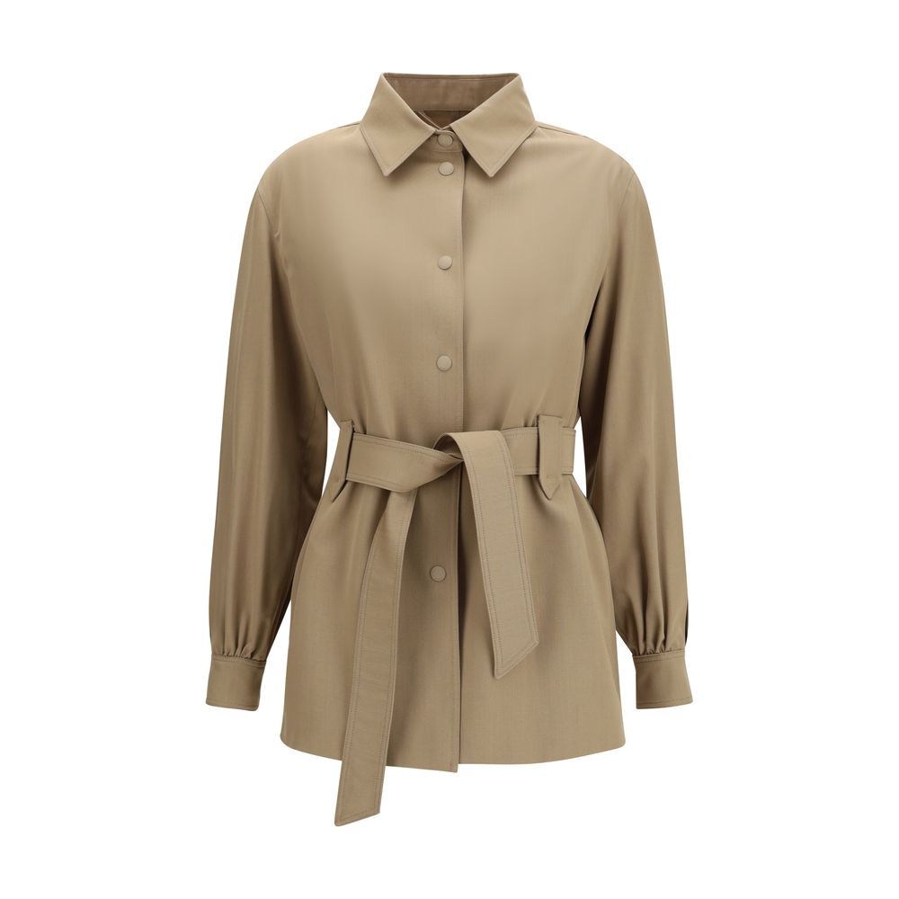Max Mara Brown Fleece Wool Coat - Luxe Nova
