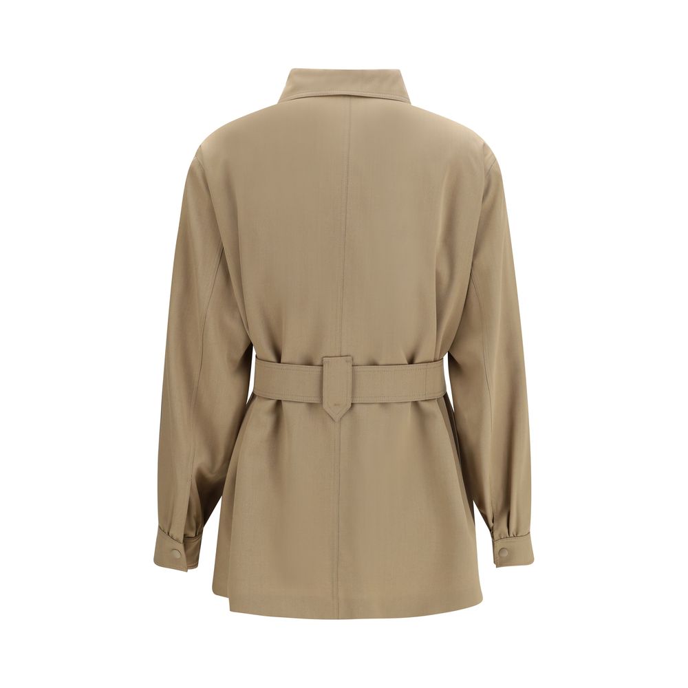 Max Mara Brown Fleece Wool Coat - Luxe Nova
