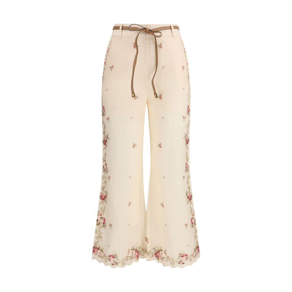 Zimmermann Beige Cotton Flared Pants - Luxe Nova