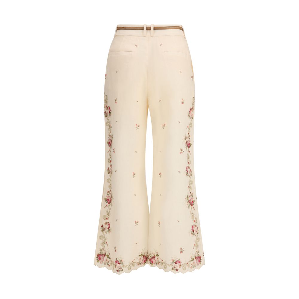 Zimmermann Beige Cotton Flared Pants - Luxe Nova
