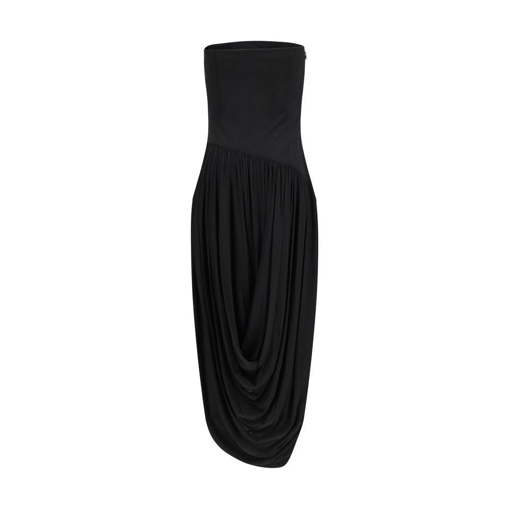 Ferragamo Black Viscose Cocktail Dress - Luxe Nova