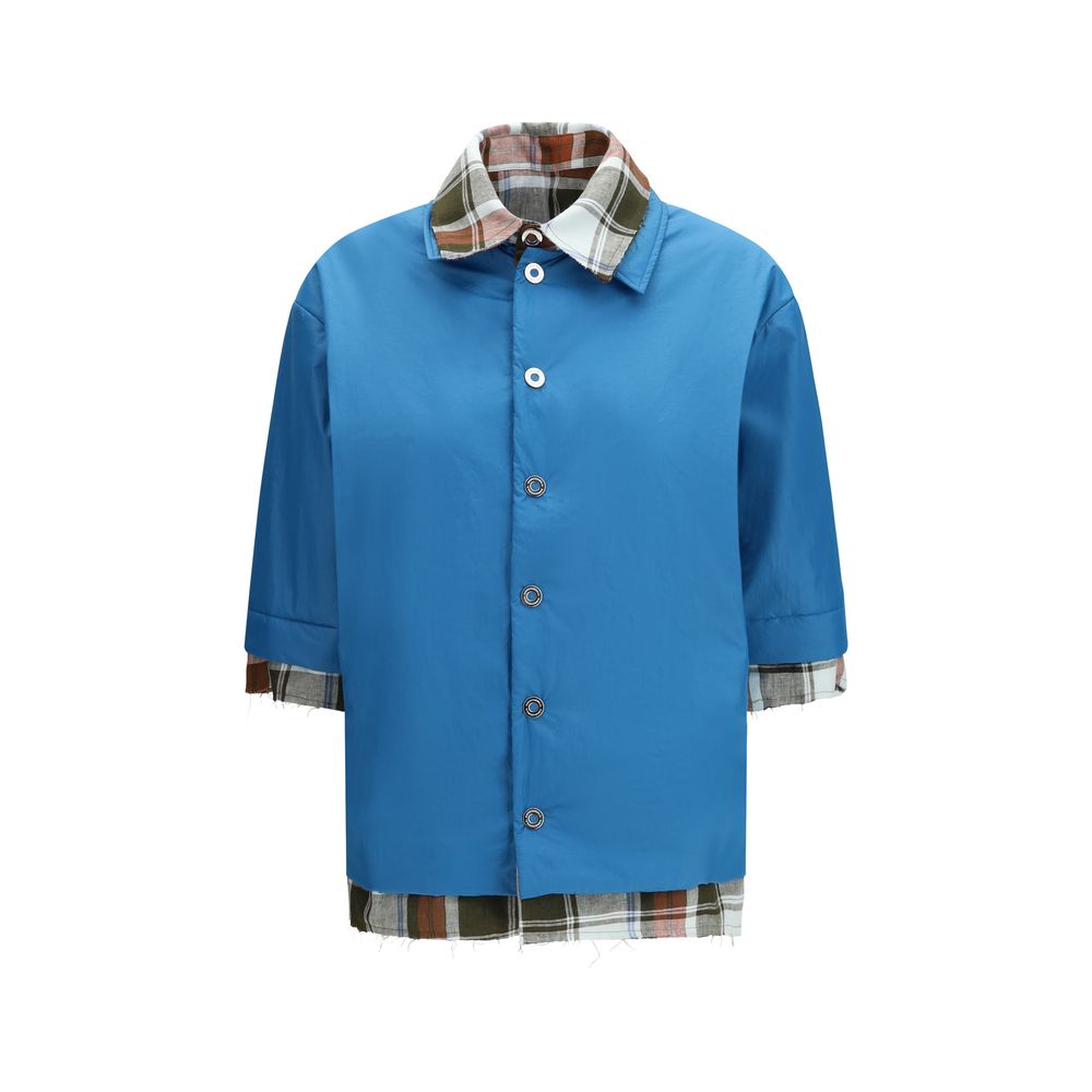 MARBELL Blue Polyamide Dress Shirt - Luxe Nova
