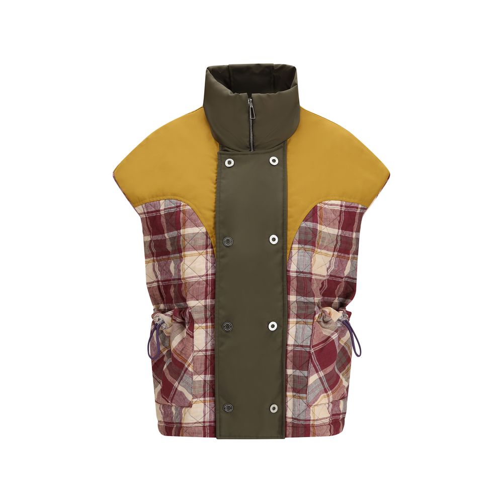 MARBELL Red Polyamide Sleveless Jacket - Luxe Nova