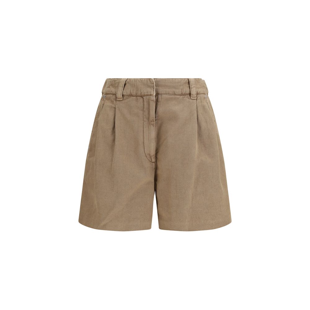 Brunello Cucinelli Beige Cotton Bermuda Shorts - Luxe Nova