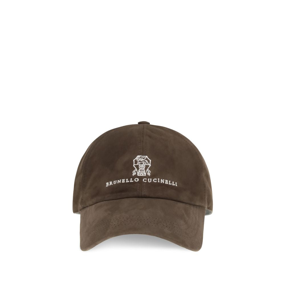 Brunello Cucinelli Brown Calf Leather Bos Taurus Cap (Baseball Hat) - Luxe Nova