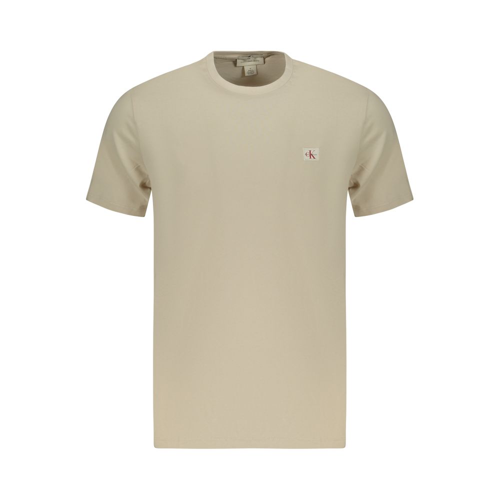 Calvin Klein Beige Cotton Men T-Shirt - Luxe Nova