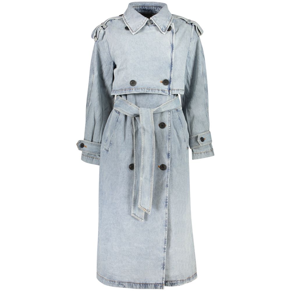 Desigual Azzurro Cotton Women's Trench Coat