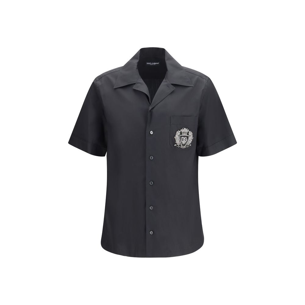 Dolce & Gabbana Black Cotton Shortsleeve Shirt - Luxe Nova
