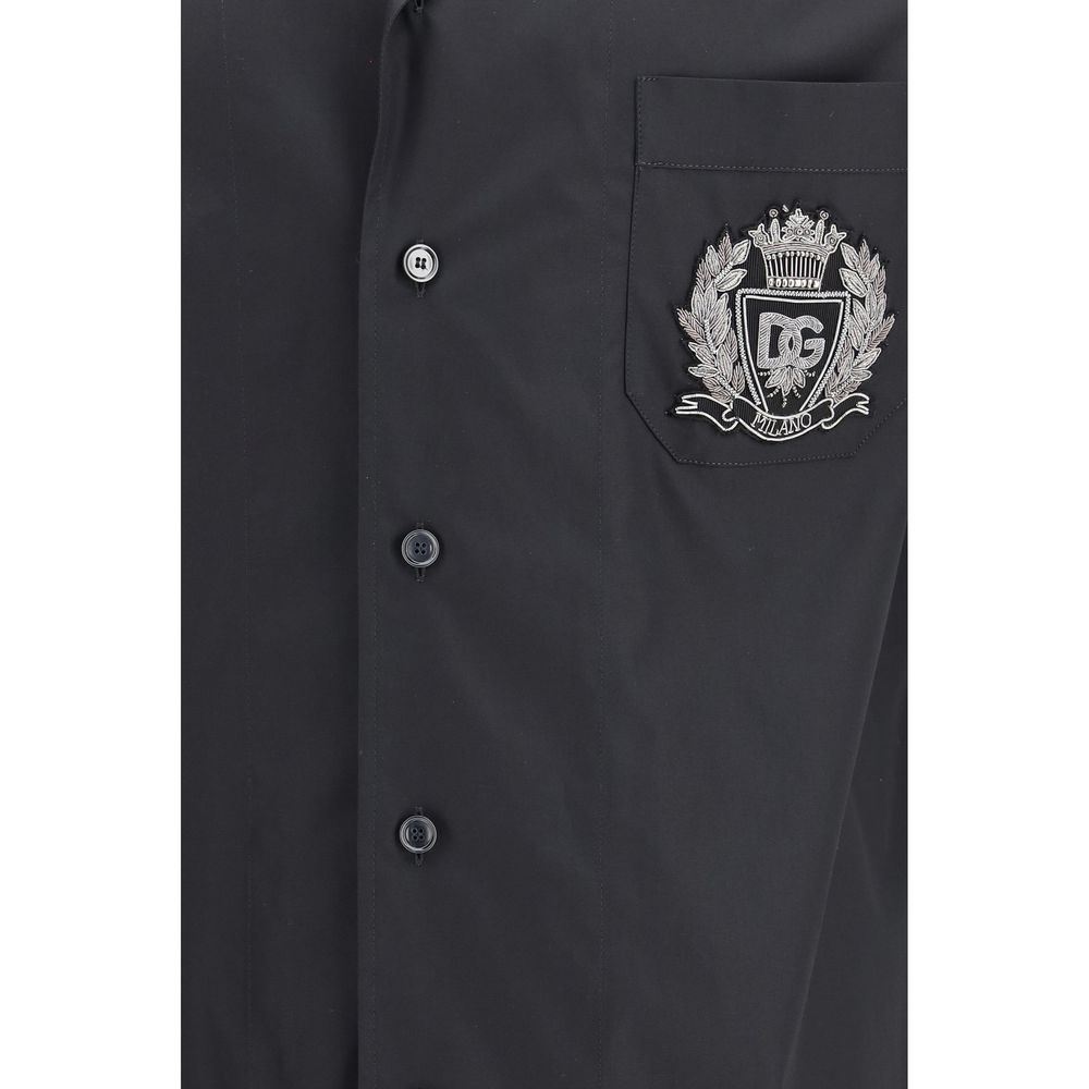 Dolce & Gabbana Black Cotton Shortsleeve Shirt - Luxe Nova