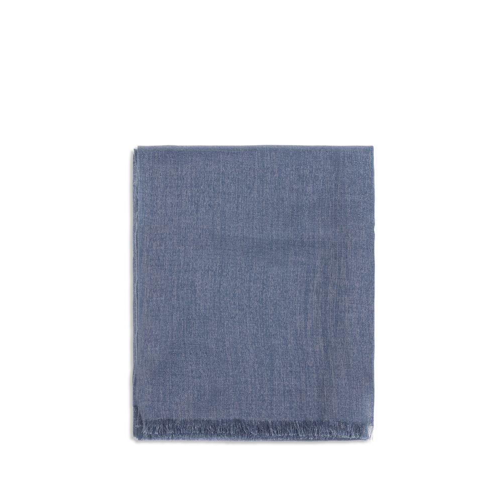 Brunello Cucinelli Blue Cashmere Scarf - Luxe Nova