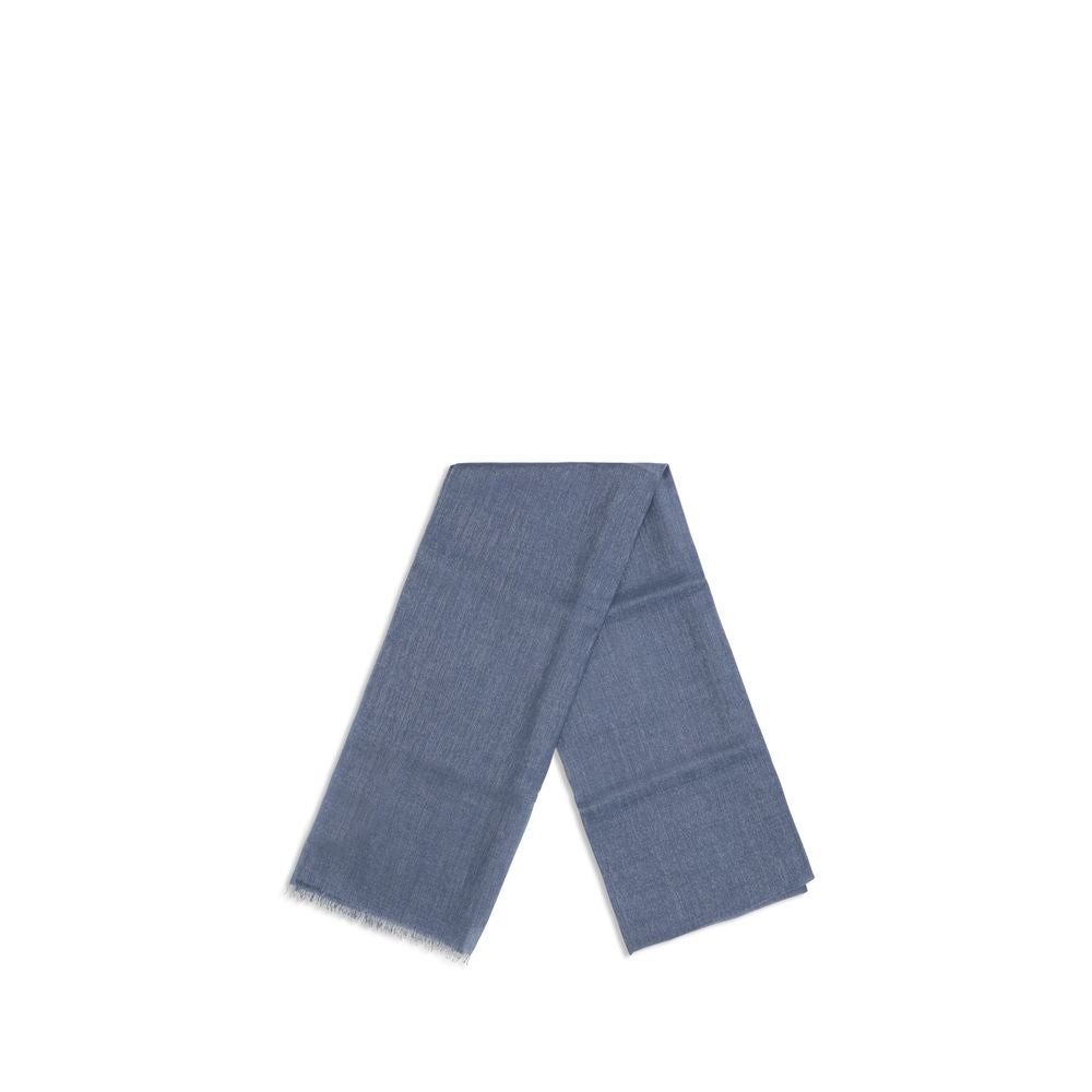 Brunello Cucinelli Blue Cashmere Scarf - Luxe Nova