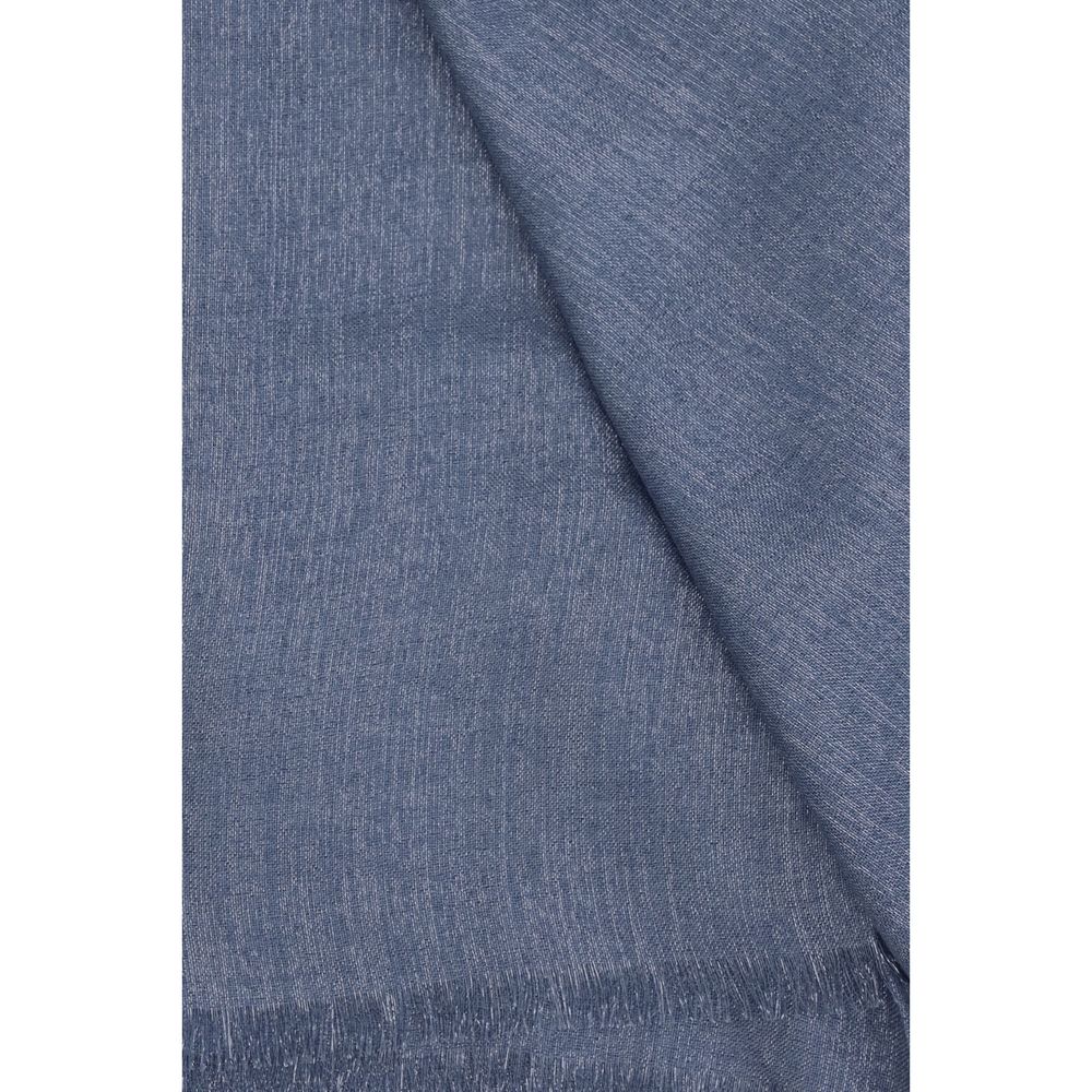 Brunello Cucinelli Blue Cashmere Scarf - Luxe Nova
