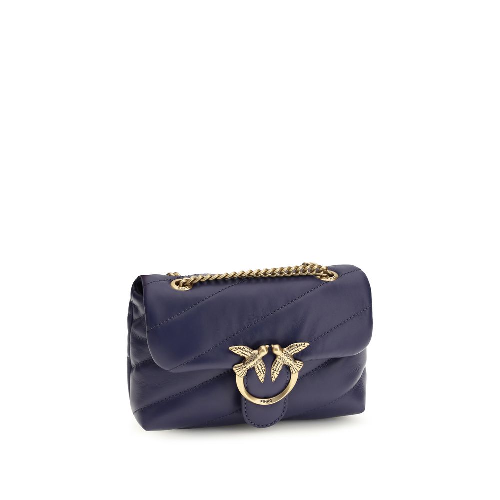 PINKO Purple Calf Leather Bos Taurus Shoulder Bag