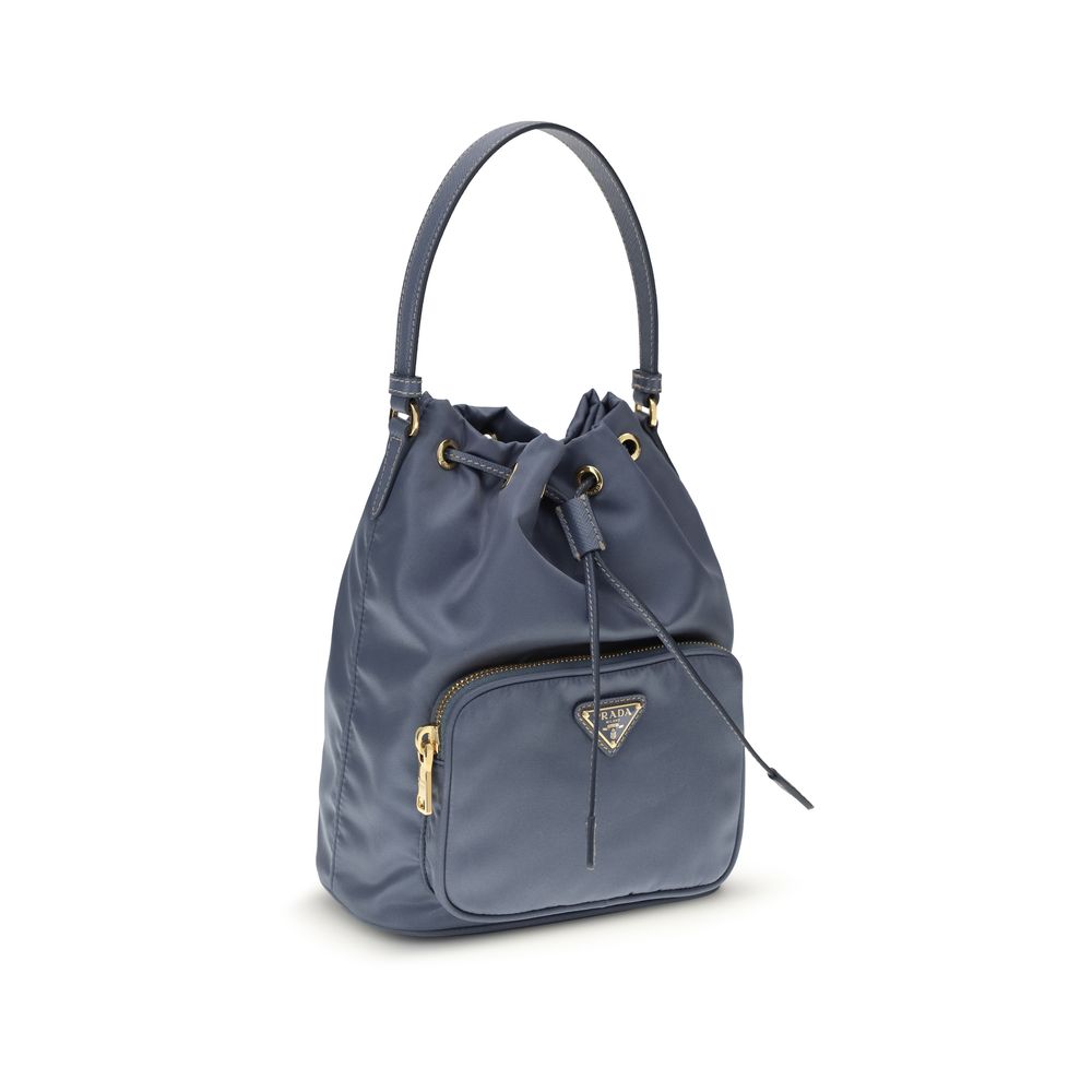 Prada Blue Recycled Polyamide Backet Bag - Luxe Nova