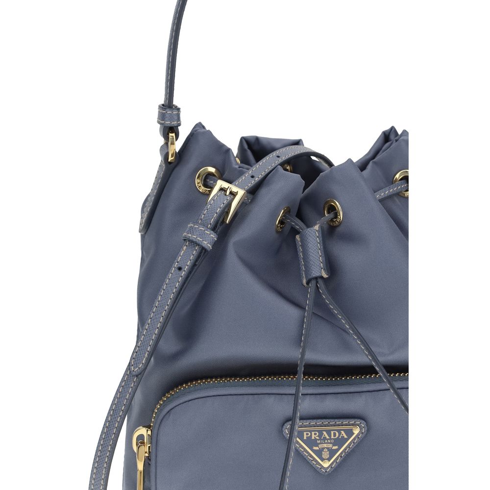 Prada Blue Recycled Polyamide Backet Bag - Luxe Nova