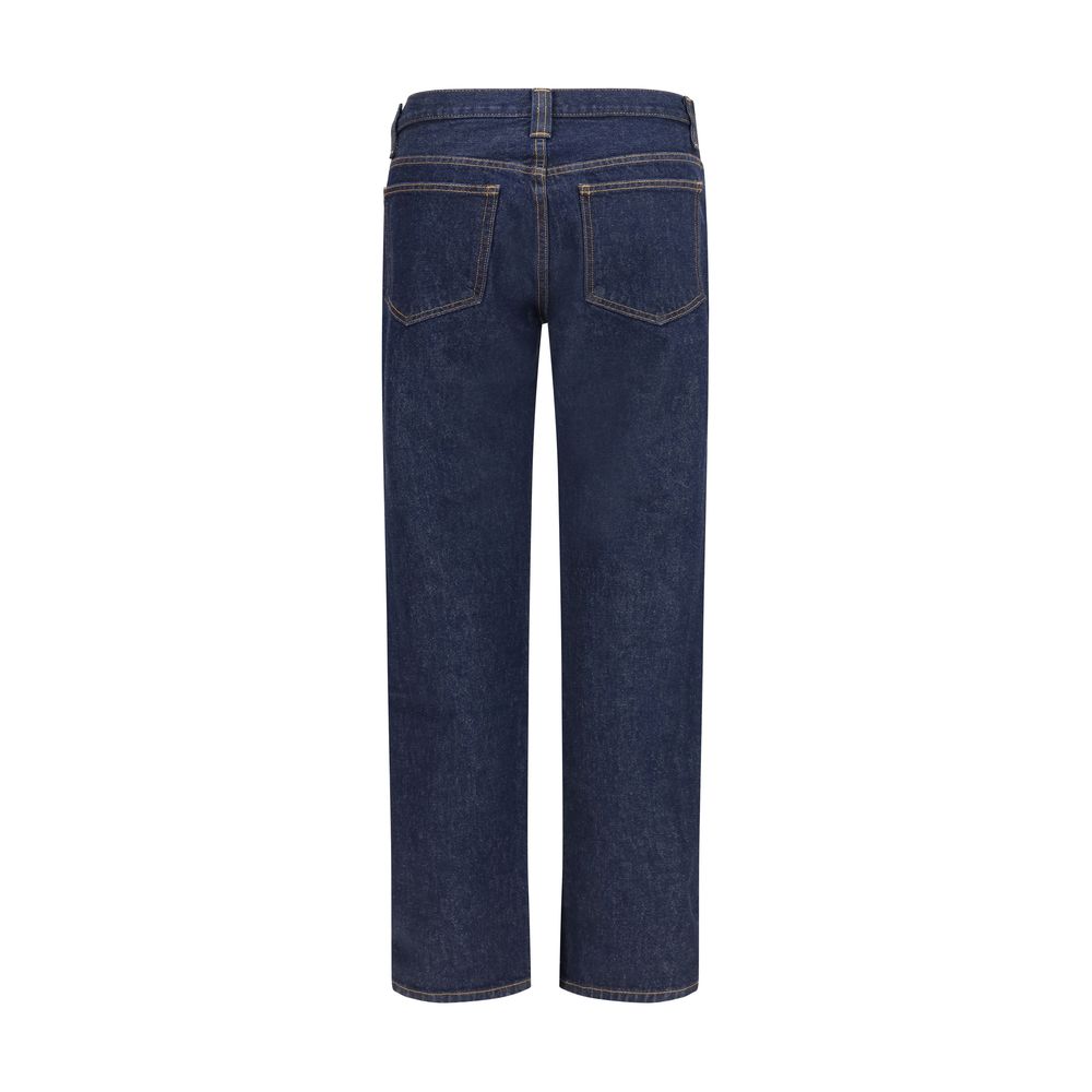 Khaite Blue Cotton Straight-Leg Jeans - Luxe Nova