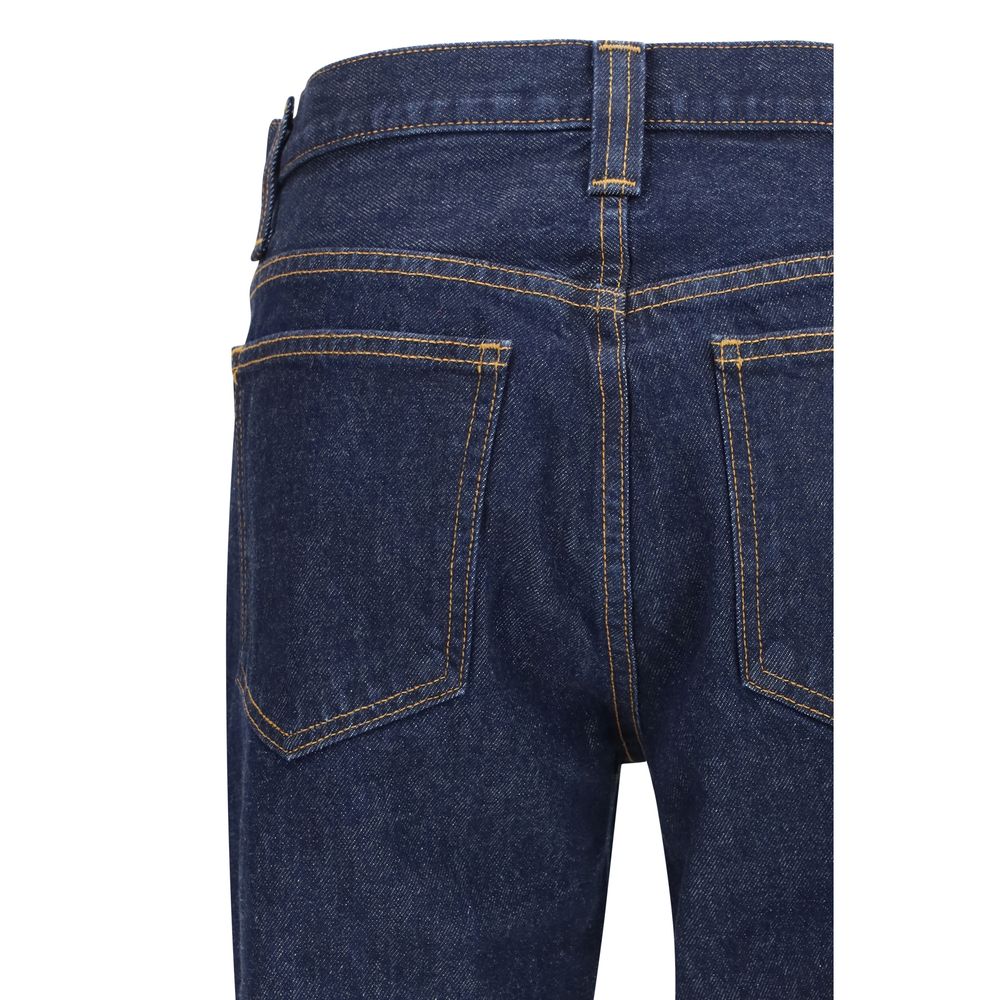Khaite Blue Cotton Straight-Leg Jeans - Luxe Nova