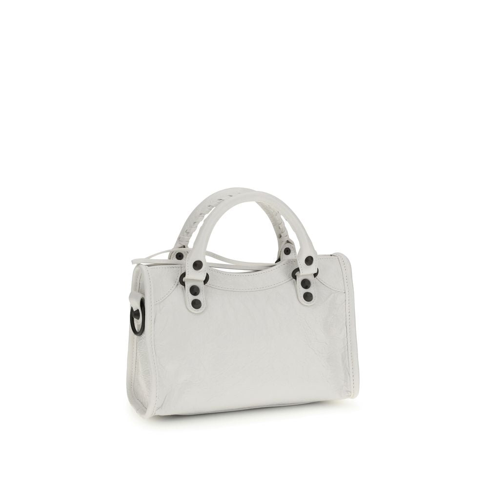 Balenciaga White Calf Leather Bos Taurus Handbag - Luxe Nova