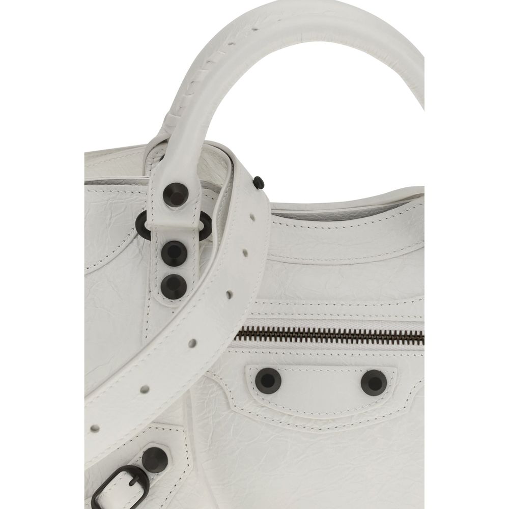Balenciaga White Calf Leather Bos Taurus Handbag - Luxe Nova