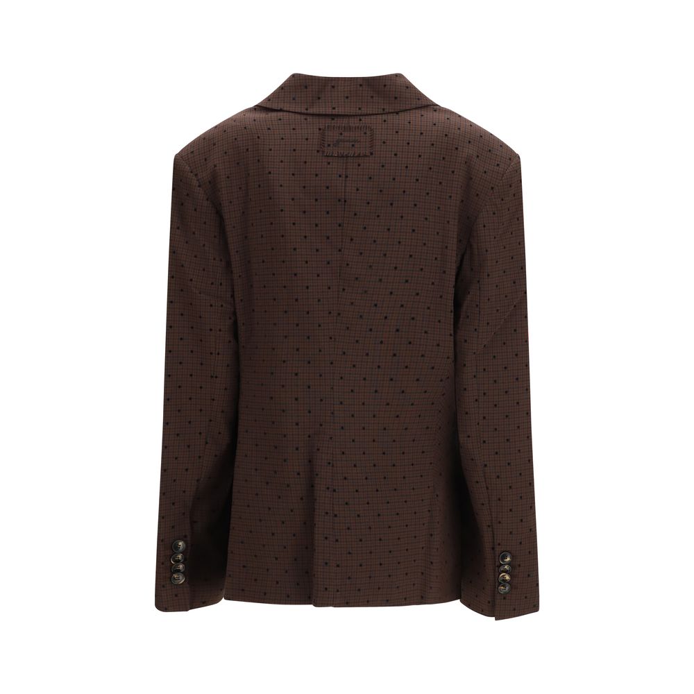 Ganni Brown Recycled Polyester Blazer - Luxe Nova