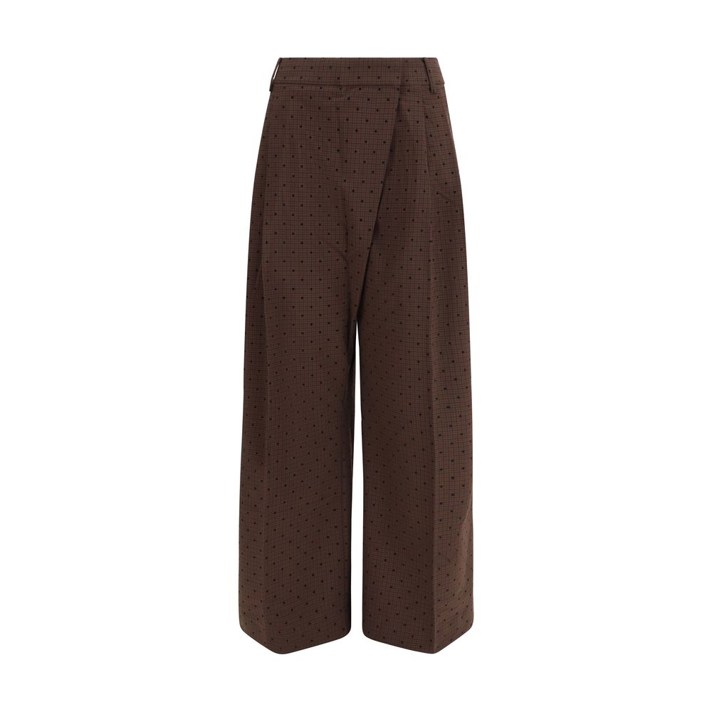Ganni Brown Elastane Casual Pants - Luxe Nova