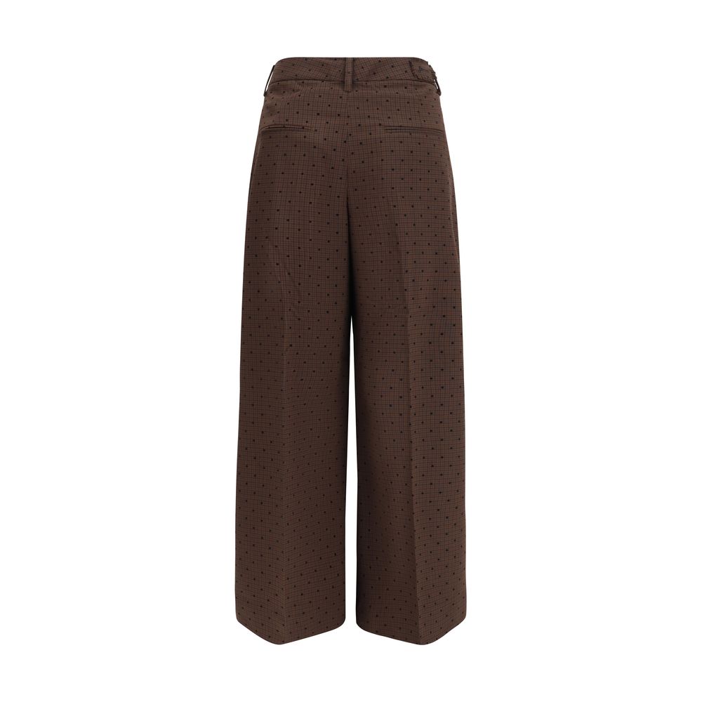Ganni Brown Elastane Casual Pants - Luxe Nova