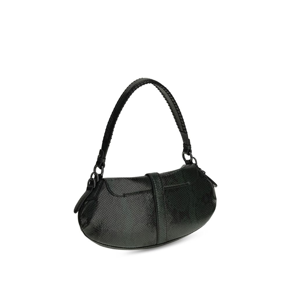 Ganni Blue Recycled Leather Shoulder Bag - Luxe Nova