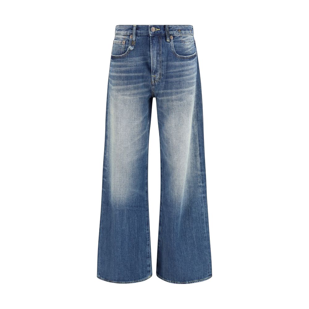 R13 Blue Cotton Relaxed Fit Jeans - Luxe Nova