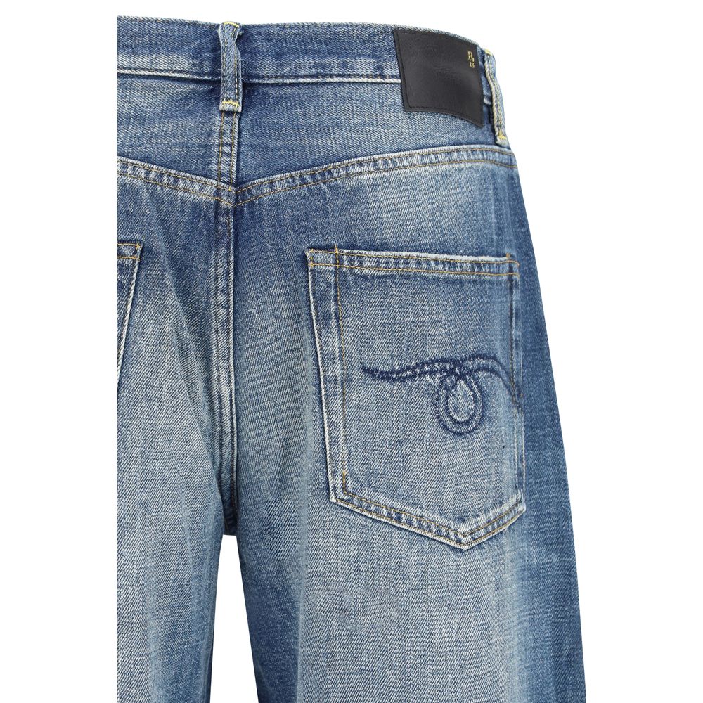 R13 Blue Cotton Relaxed Fit Jeans - Luxe Nova