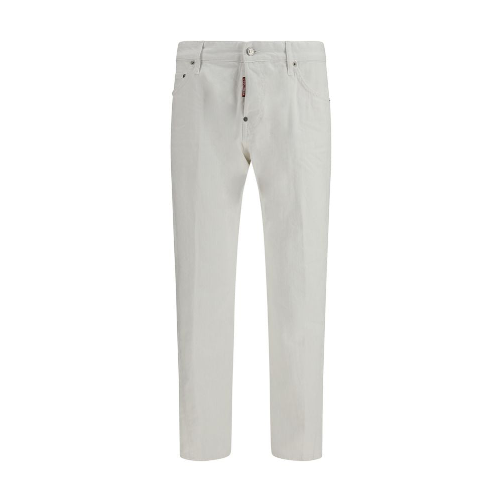 Dsquared² White Cotton Slim Fit Jeans - Luxe Nova