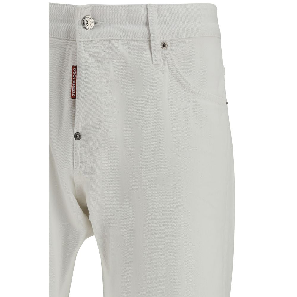 Dsquared² White Cotton Slim Fit Jeans - Luxe Nova