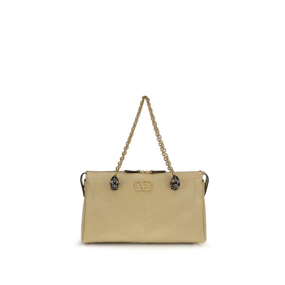 Valentino Garavani Beige Lamb Ovis Aries Aries Shoulder Bag - Luxe Nova