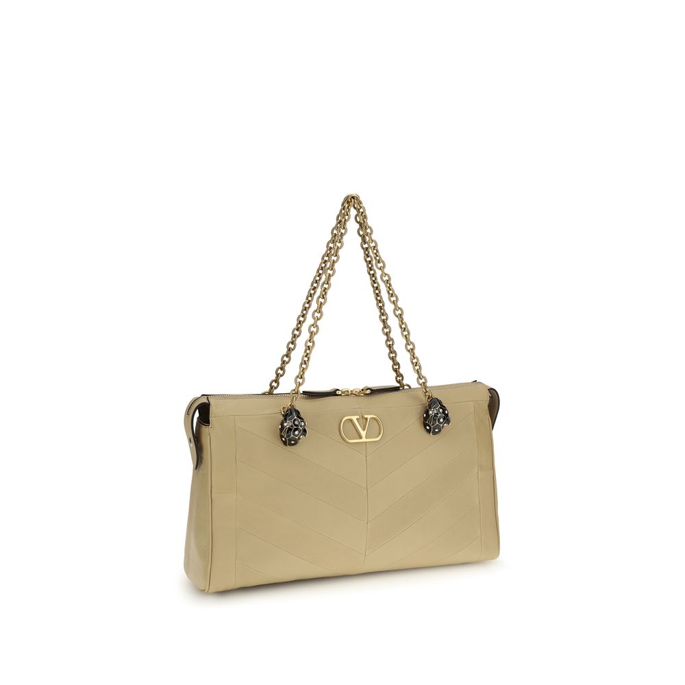 Valentino Garavani Beige Lamb Ovis Aries Aries Shoulder Bag - Luxe Nova