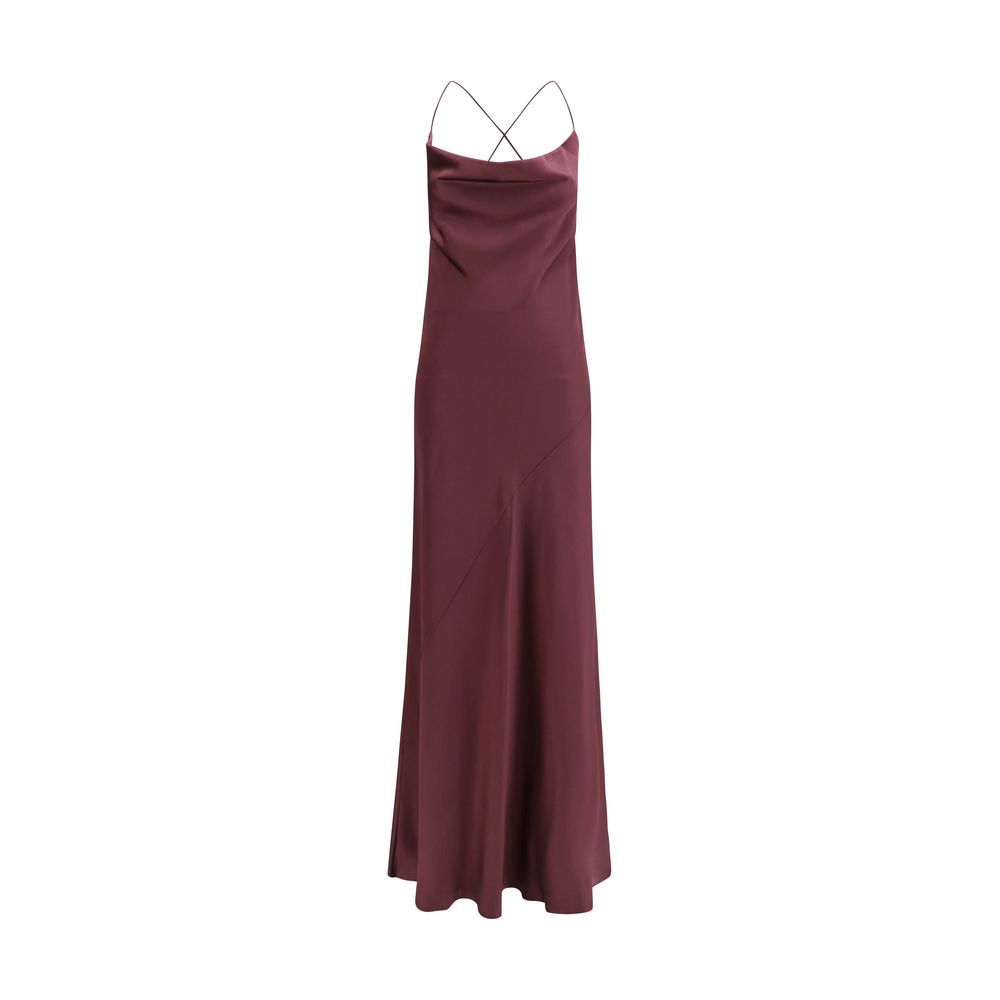 PINKO Bordeaux Marabou Casual Dress - Luxe Nova