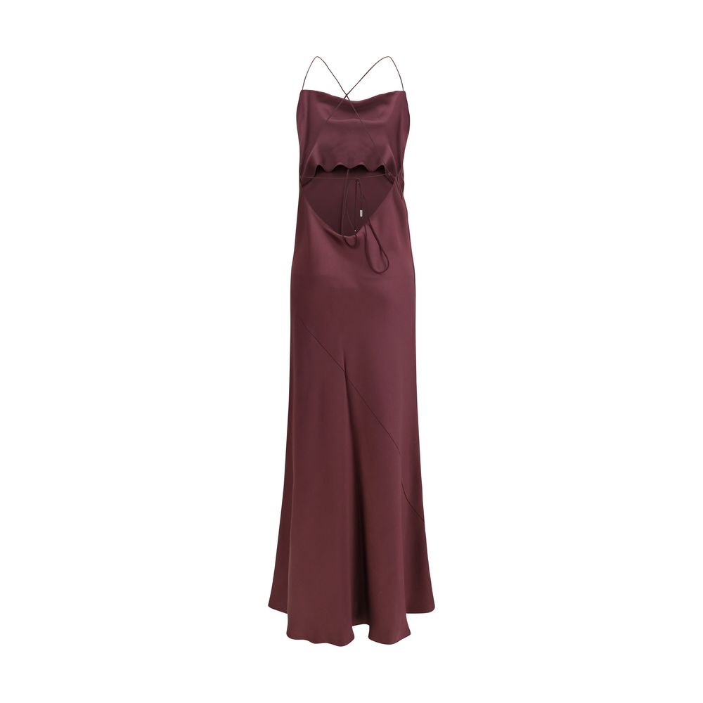 PINKO Bordeaux Marabou Casual Dress - Luxe Nova