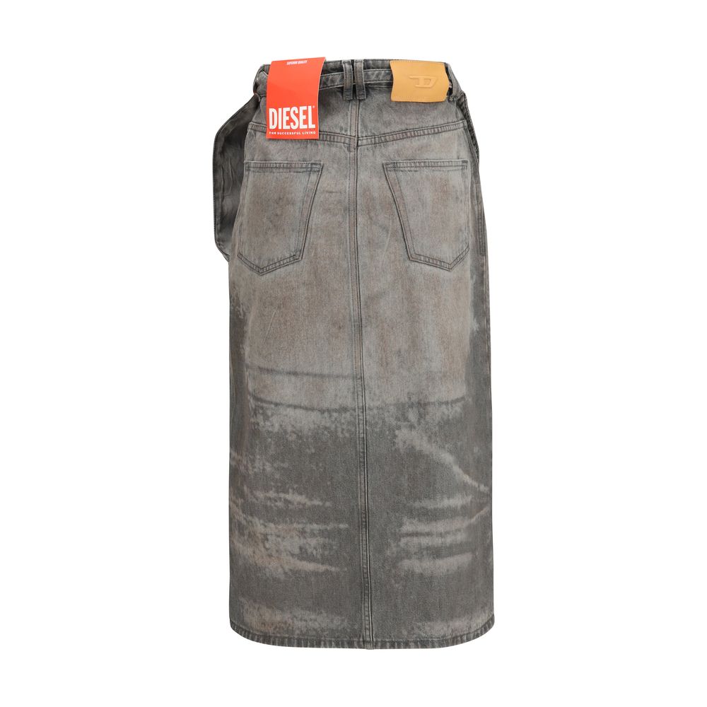 Diesel Gray Lyocell Midi Skirt - Luxe Nova