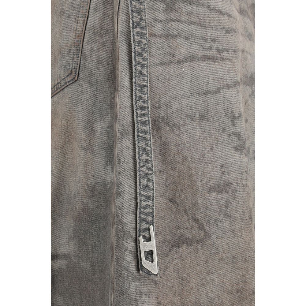 Diesel Gray Lyocell Midi Skirt - Luxe Nova