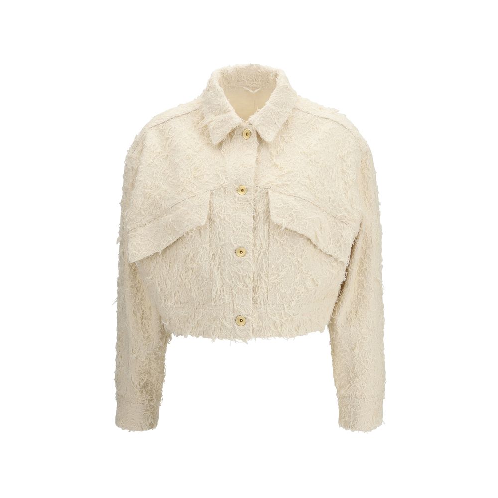 Brunello Cucinelli Beige Cotton Denim Jacket - Luxe Nova