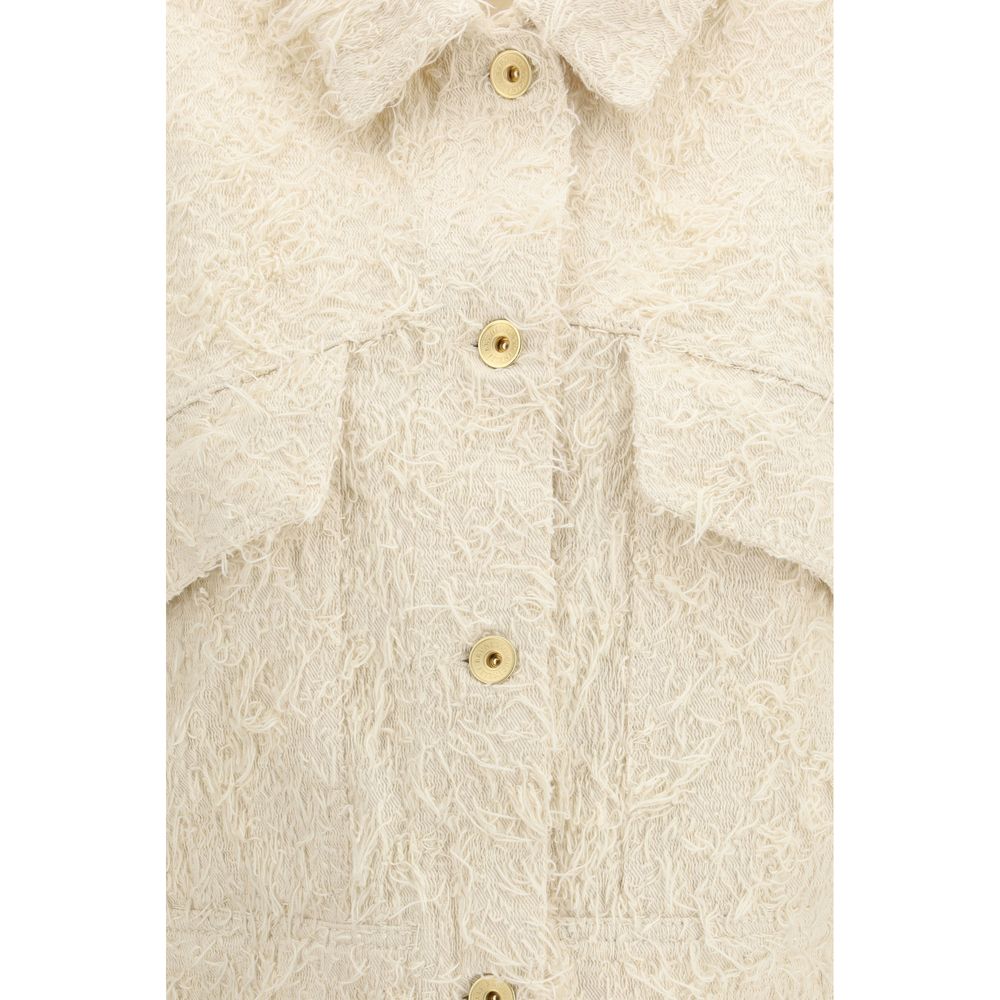 Brunello Cucinelli Beige Cotton Denim Jacket - Luxe Nova