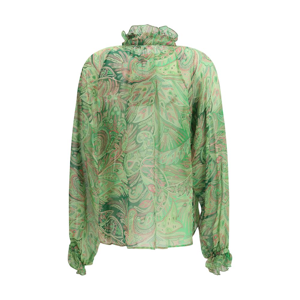 Etro Bicolor Silk Pattern Shirt - Luxe Nova