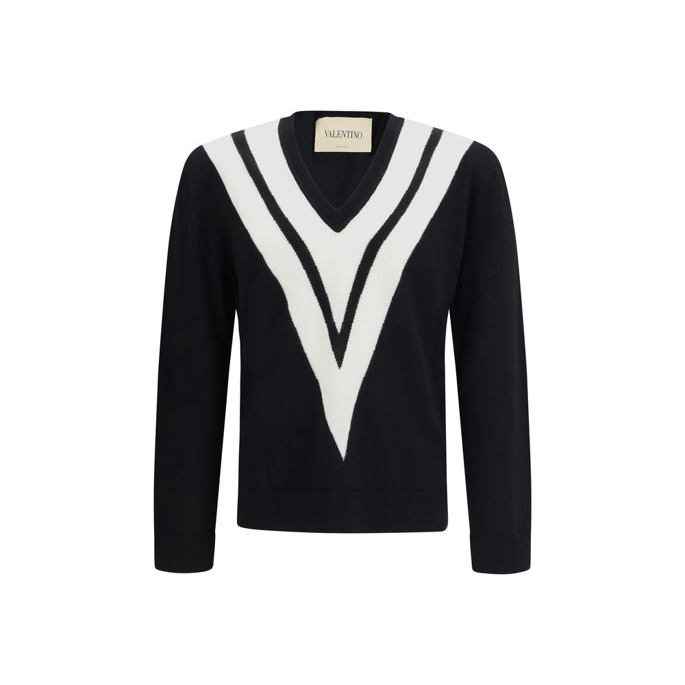 Valentino Black Fleece Wool Sweatshirt - Luxe Nova
