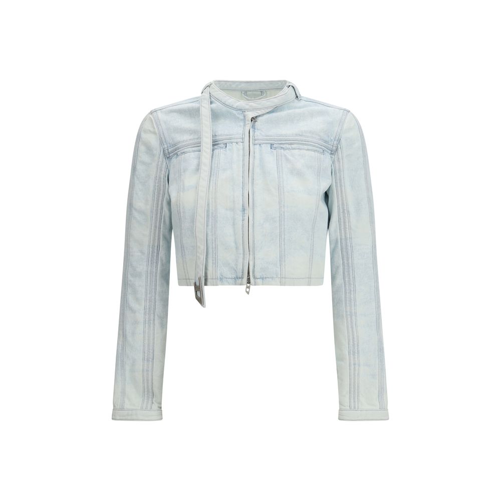 Diesel Blue Cotton Biker Jacket - Luxe Nova
