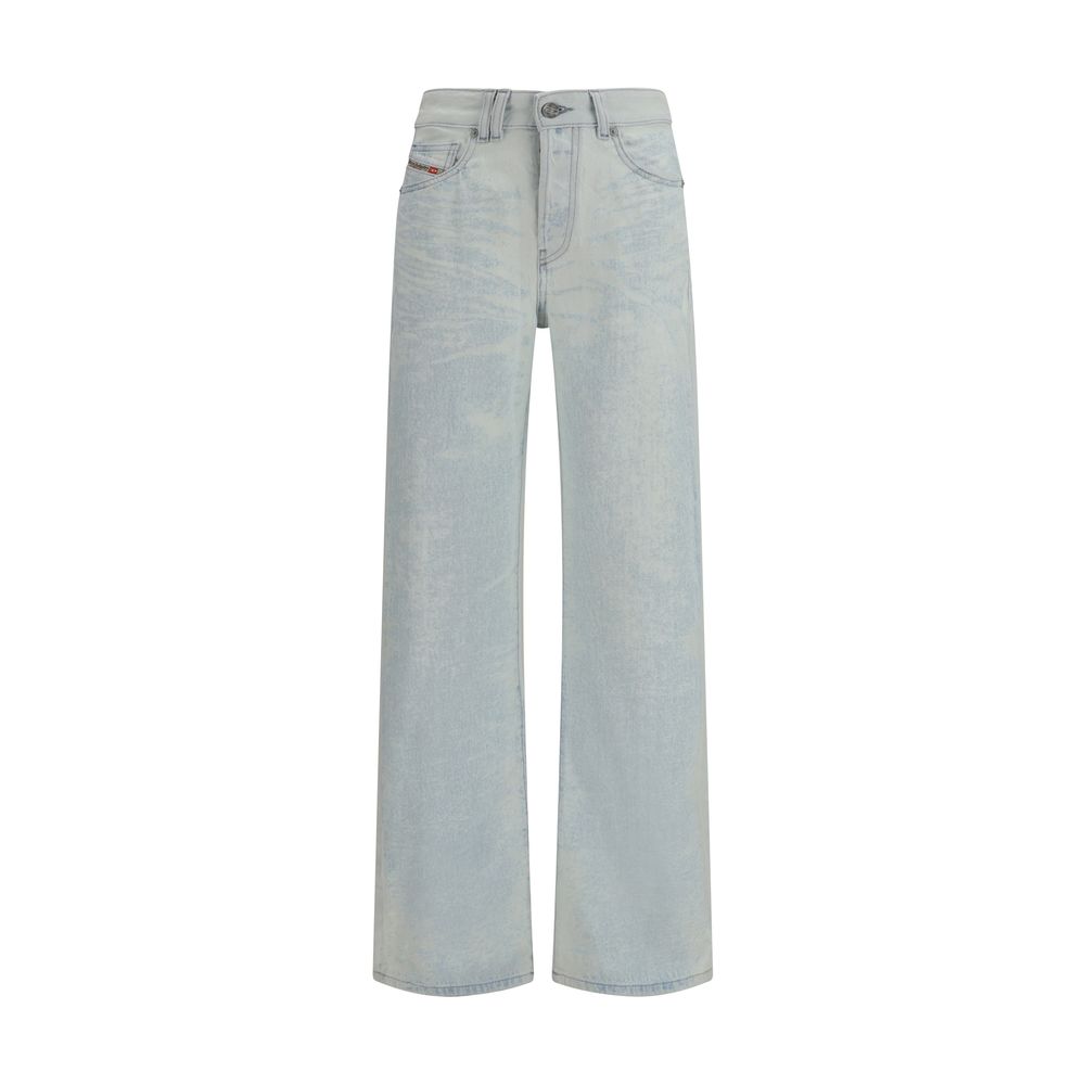 Diesel Blue Cotton Straight-Leg Jeans - Luxe Nova