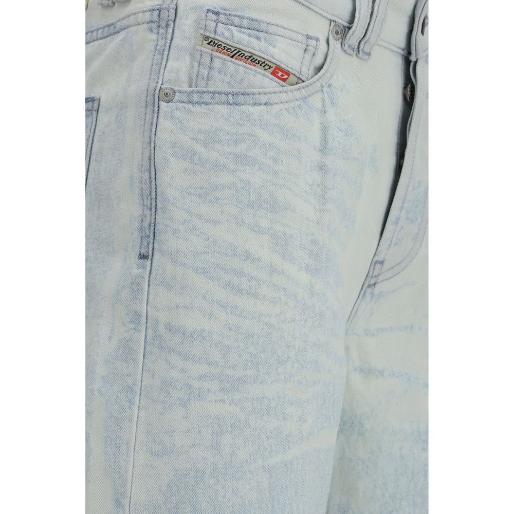 Diesel Blue Cotton Straight-Leg Jeans - Luxe Nova