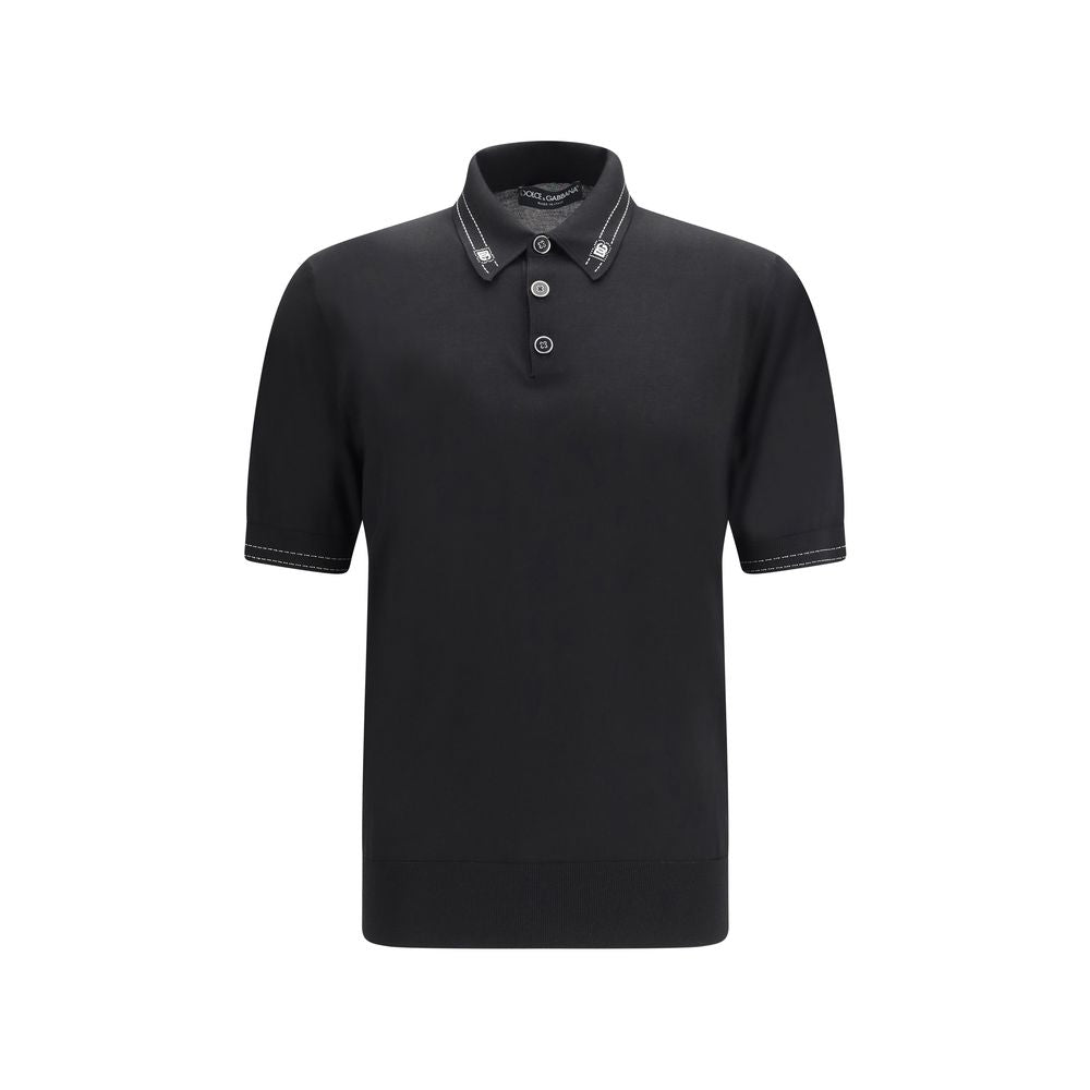 Dolce & Gabbana Black Silk Polo Shirt - Luxe Nova