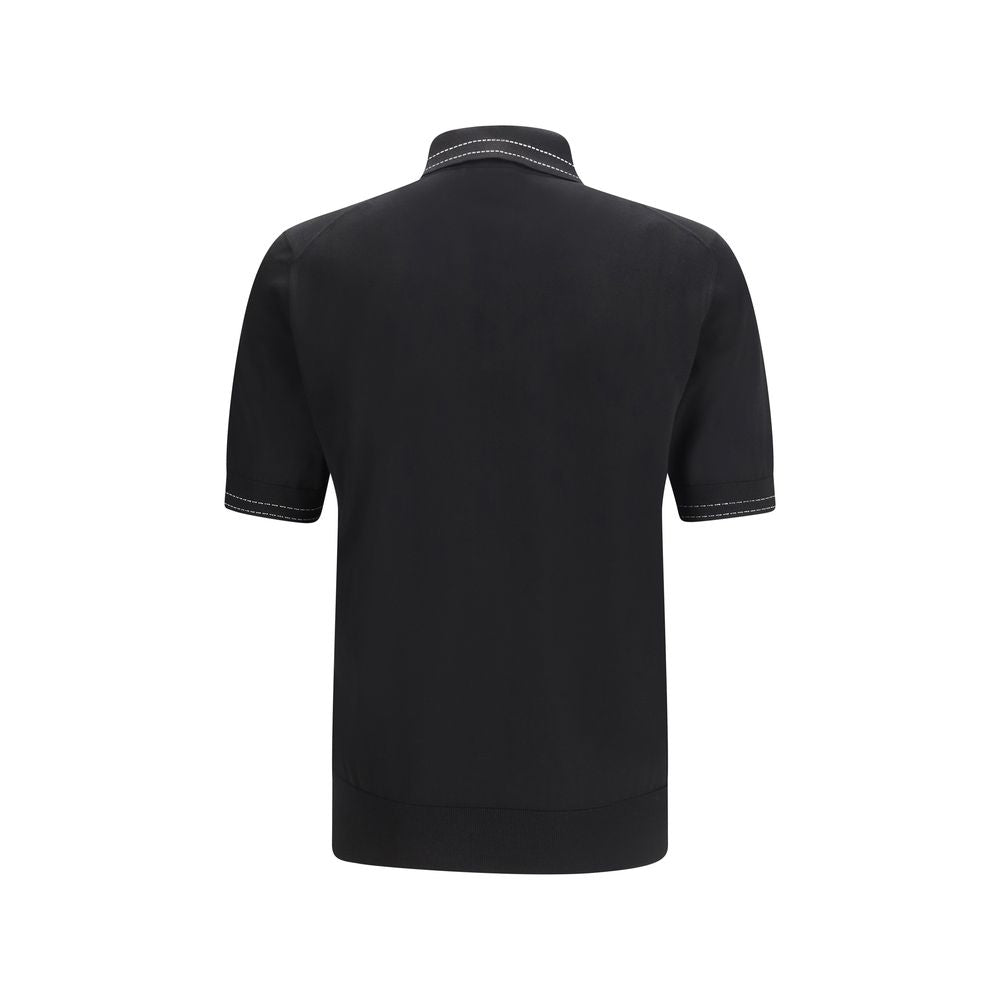Dolce & Gabbana Black Silk Polo Shirt - Luxe Nova
